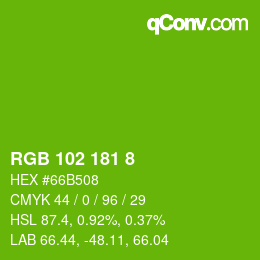 Color code: RGB 102 181 8 | qconv.com