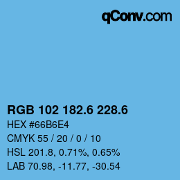 カラーコード: RGB 102 182.6 228.6 | qconv.com