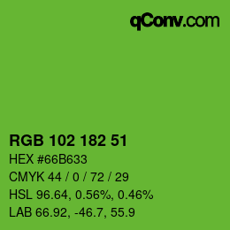 Color code: RGB 102 182 51 | qconv.com