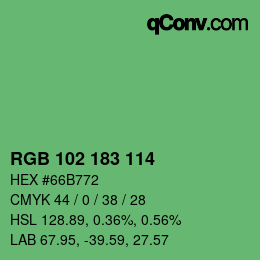Color code: RGB 102 183 114 | qconv.com