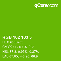 Color code: RGB 102 183 5 | qconv.com