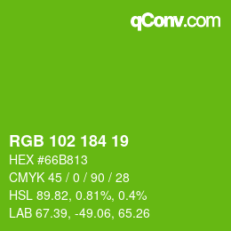 Color code: RGB 102 184 19 | qconv.com