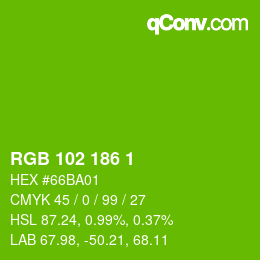 カラーコード: RGB 102 186 1 | qconv.com