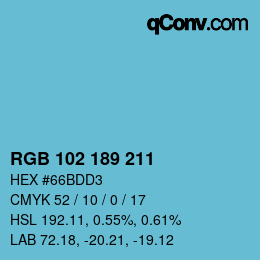 Color code: RGB 102 189 211 | qconv.com