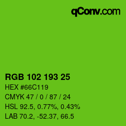 Color code: RGB 102 193 25 | qconv.com