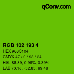 Color code: RGB 102 193 4 | qconv.com