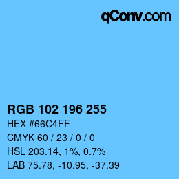 Color code: RGB 102 196 255 | qconv.com
