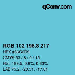 Color code: RGB 102 198.8 217 | qconv.com