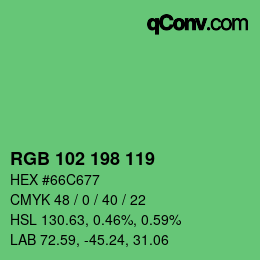 Color code: RGB 102 198 119 | qconv.com