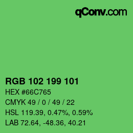 Color code: RGB 102 199 101 | qconv.com