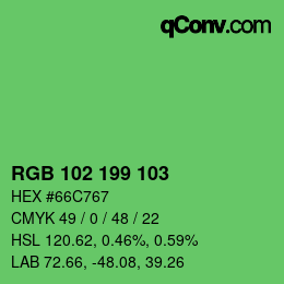Color code: RGB 102 199 103 | qconv.com