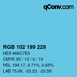 Farbcode: RGB 102 199 229 | qconv.com