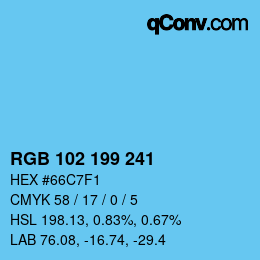 Color code: RGB 102 199 241 | qconv.com