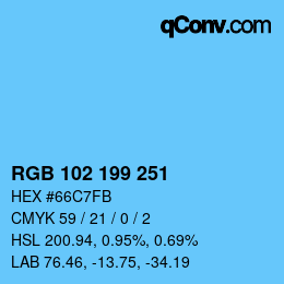Color code: RGB 102 199 251 | qconv.com