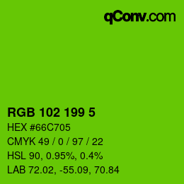 Color code: RGB 102 199 5 | qconv.com