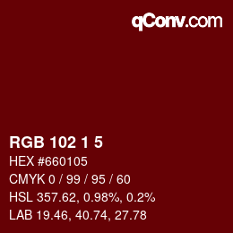 カラーコード: RGB 102 1 5 | qconv.com