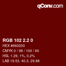 Color code: RGB 102 2.2 0 | qconv.com