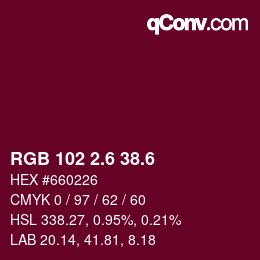 カラーコード: RGB 102 2.6 38.6 | qconv.com