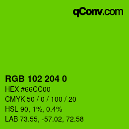 Color code: RGB 102 204 0 | qconv.com