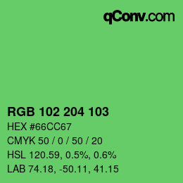Color code: RGB 102 204 103 | qconv.com