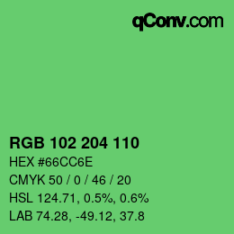 Color code: RGB 102 204 110 | qconv.com