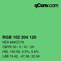 Color code: RGB 102 204 120 | qconv.com