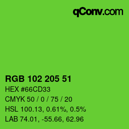 Color code: RGB 102 205 51 | qconv.com