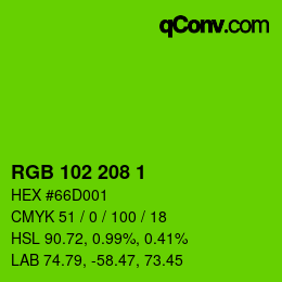 Color code: RGB 102 208 1 | qconv.com
