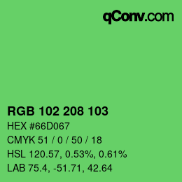 Color code: RGB 102 208 103 | qconv.com