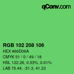 Color code: RGB 102 208 106 | qconv.com