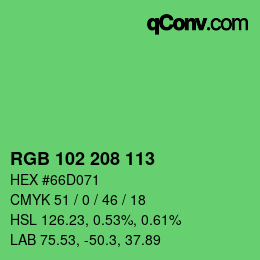 Color code: RGB 102 208 113 | qconv.com