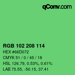 Color code: RGB 102 208 114 | qconv.com