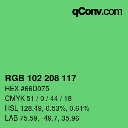 Color code: RGB 102 208 117 | qconv.com