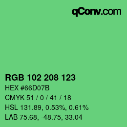 Color code: RGB 102 208 123 | qconv.com