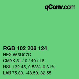 Color code: RGB 102 208 124 | qconv.com