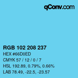 Color code: RGB 102 208 237 | qconv.com