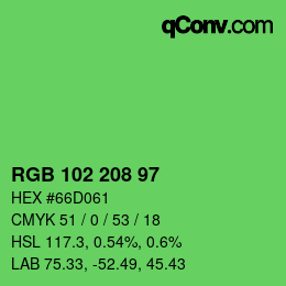 Color code: RGB 102 208 97 | qconv.com