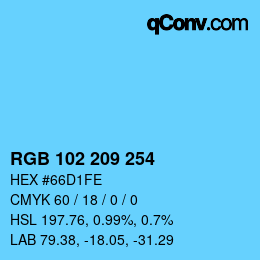 Color code: RGB 102 209 254 | qconv.com