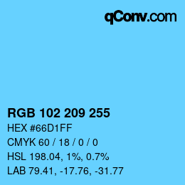 Color code: RGB 102 209 255 | qconv.com