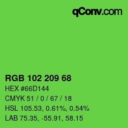 Color code: RGB 102 209 68 | qconv.com