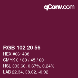 Color code: RGB 102 20 56 | qconv.com