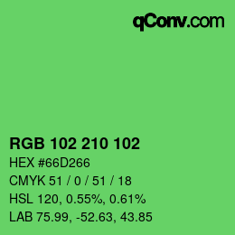 Color code: RGB 102 210 102 | qconv.com