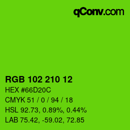 Color code: RGB 102 210 12 | qconv.com