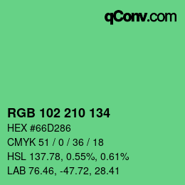 Color code: RGB 102 210 134 | qconv.com