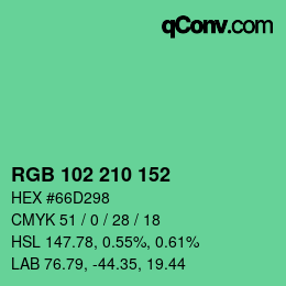 Color code: RGB 102 210 152 | qconv.com