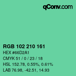 Color code: RGB 102 210 161 | qconv.com