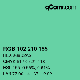 Color code: RGB 102 210 165 | qconv.com
