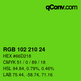 Color code: RGB 102 210 24 | qconv.com