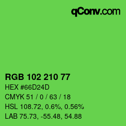 Color code: RGB 102 210 77 | qconv.com