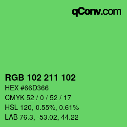 Color code: RGB 102 211 102 | qconv.com